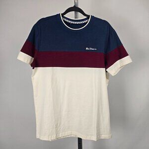 Ben Sherman Grey & Burgundy Cotton T-shirt Size S/M
